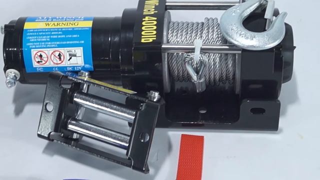 Лебедка электрическая 12V Electric Winch 4000lbs / 1814 кг со стальным тросом смотреть онлайн
