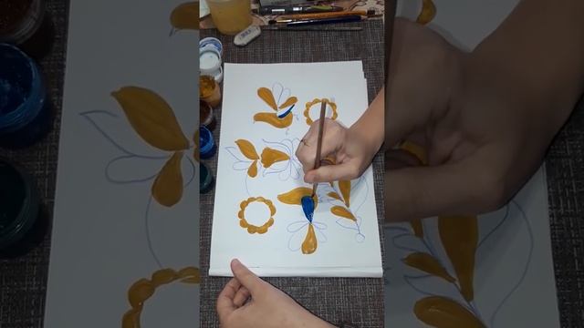 Рисуем, изучаем Шенкурскую роспись, урок 2 #чудороспись #детскийцент смотреть онлайн