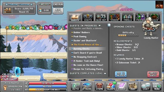 Lonely Hunter Full Questline! Farm Chillsnap Colosseum! Quest to Quest! - IdleOn смотреть онлайн