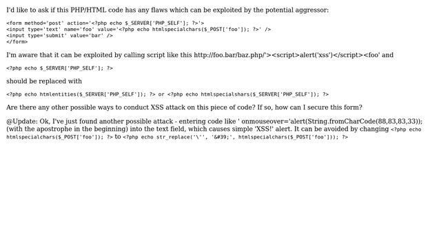 Code Review: PHP form XSS vulnerability смотреть онлайн