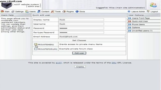 e107 - User module overview смотреть онлайн