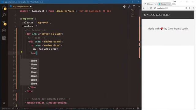 Angular Tutorial - 6 - Creating an Angular Header and Footer смотреть онлайн