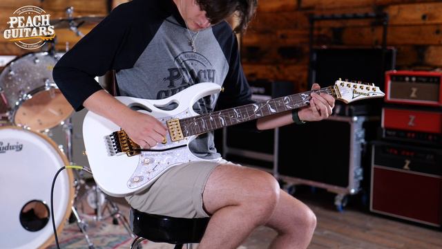 No Talking...Just Tones | Ibanez Steve Vai PIA 3761 Stallion White смотреть онлайн