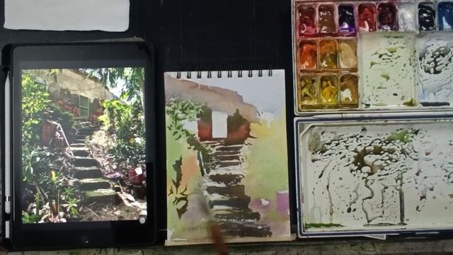 Watercolour painting | how to do watercolour thumbnail sketch смотреть онлайн