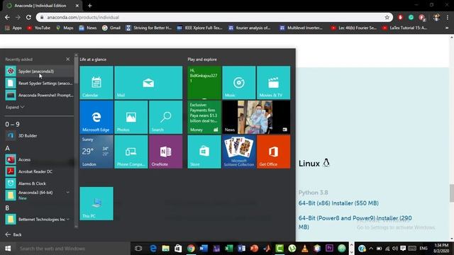 How to install Spyder 4.1.4 Python IDE by Anaconda3 on windows 10 [2020] смотреть онлайн