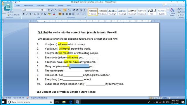 Grade - 5 : English (Grammar) : Simple Future Tense смотреть онлайн