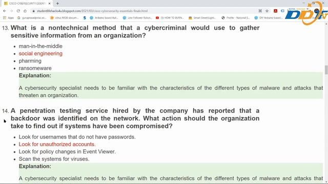 CISCO-CYBERSECURITY ESSENTIALS FINALE QUIZ ANSWERS 2021 (100% CORRECT) смотреть онлайн