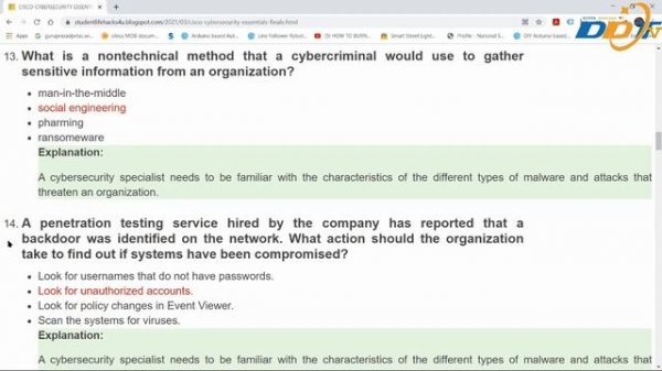 CISCO-CYBERSECURITY ESSENTIALS FINALE QUIZ ANSWERS 2021 (100% CORRECT)