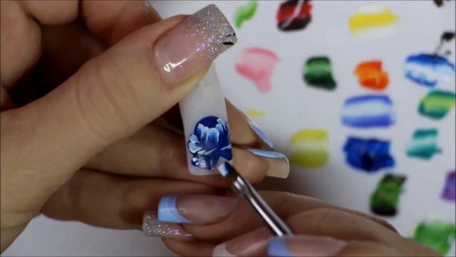 Роспись на типсе. Цветок в стиле жестово. смотреть онлайн