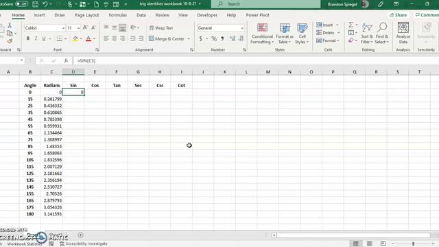 How To Calculate 6 Major Trig Identities in Excel! Sin, Cos, Tan, Sec, Csc, Cot. Useful! смотреть онлайн
