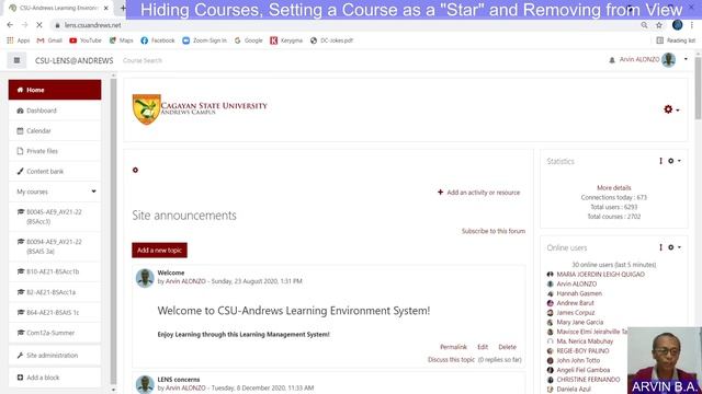 Moodle: Hiding Courses and Starring, Removing from View смотреть онлайн