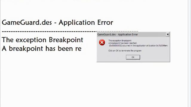 Gameguard Application Error смотреть онлайн