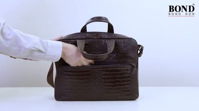 Сумка-портфель Bond 3540-355 коричневая смотреть онлайн