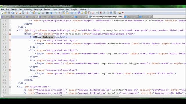 Create a DataGrid with PHP MySQLi and jQuery EasyUI смотреть онлайн