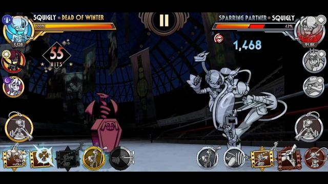 Skullgirls Mobile - Squigly/Squigly/Fukua glitch combo смотреть онлайн