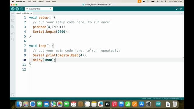 Arduino Uno Programming Basics 03: digitalRead with internal pull-up resistor смотреть онлайн