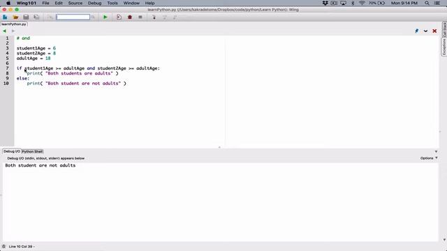 56. The and logical operator - Learn Python смотреть онлайн