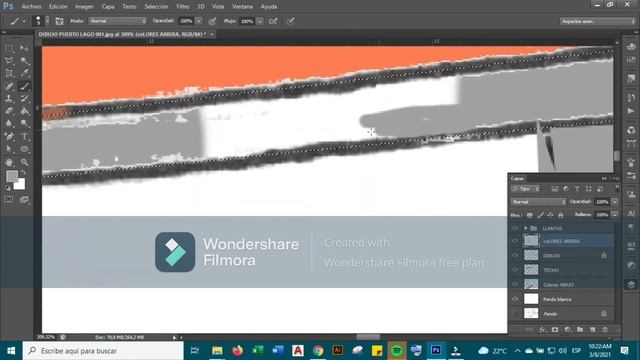 Proceso de color digital del dibujo manual en Photoshop смотреть онлайн
