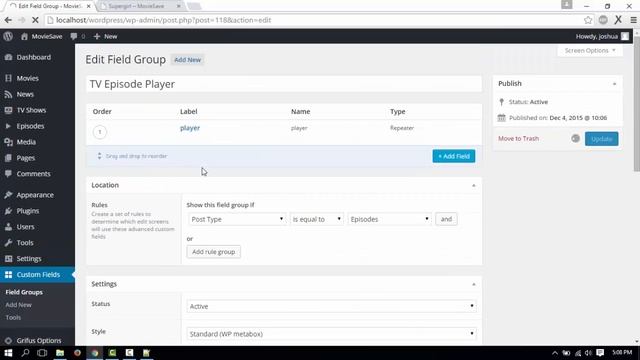 How to create Grifus Acf Tabel - part 04 - TV Episode Player смотреть онлайн