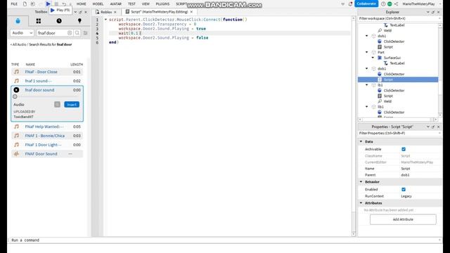 How to make the fnaf office (door open, light, moving animatronics) in Roblox Studio смотреть онлайн