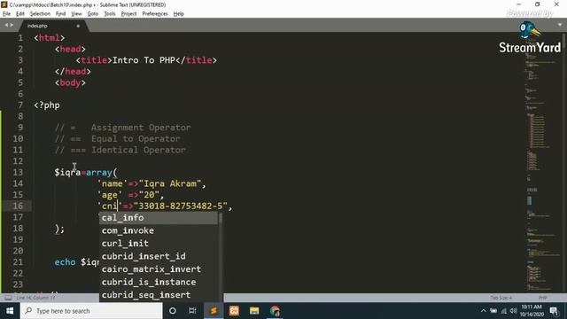 Lecture 47 | 14-10-2020 | Intro to php 5th lecture смотреть онлайн