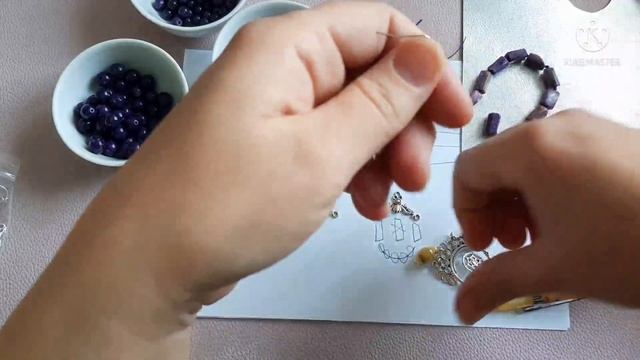 Делаю браслет чароит + кожа. смотреть онлайн