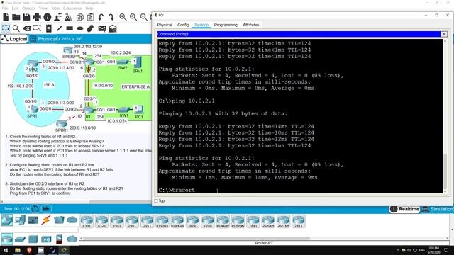 (На РУССКОМ) Free CCNA _ Floating Static Routes _ Day 24 Lab _ CCNA 200-301 Complete Course смотреть онлайн