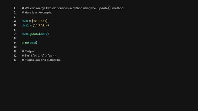 Merge two dictionaries in python смотреть онлайн