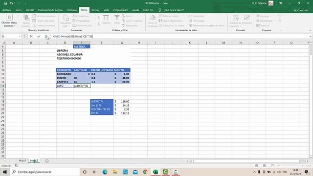 Como crear una Lista desplegable en Excel con varios datos | Calcular Iva, Descuento y Total смотреть онлайн
