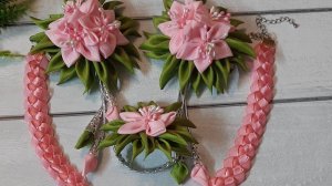 МК. Набор для малышки. Часть 1. Бантики на заколке с висюльками из репсовой ленты шириной 4 см.