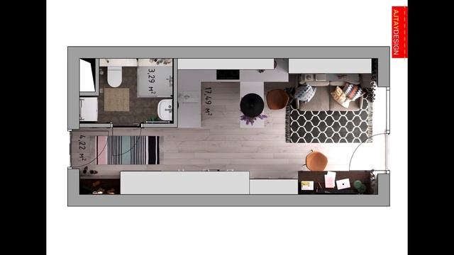 КВАРТИРА-СТУДИЯ | 36 | Идеи квартир площадью 28кв.м и 35кв.м смотреть онлайн