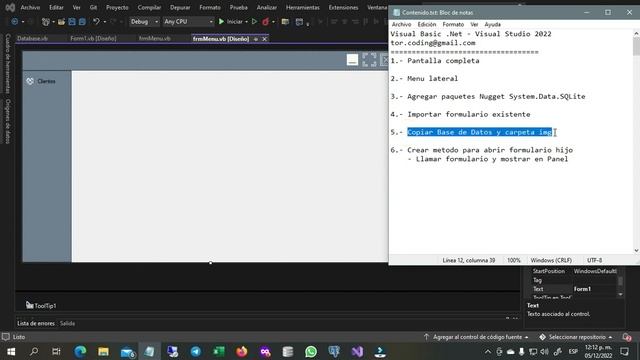 1️⃣3️⃣➖ ✅CREAR MENÚ - ABRIR FORMULARIO EN PANEL ▶️ VISUAL BASIC .NET ☑️ смотреть онлайн