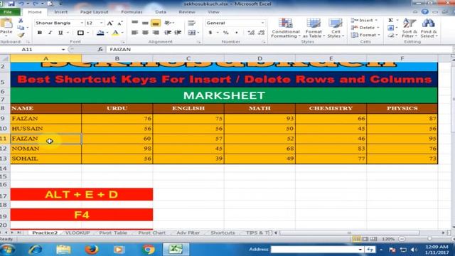 Amazing Shortcut Keys to Insert or Delete Row and Column : Excel Tips and Tricks [Urdu / Hindi] смотреть онлайн