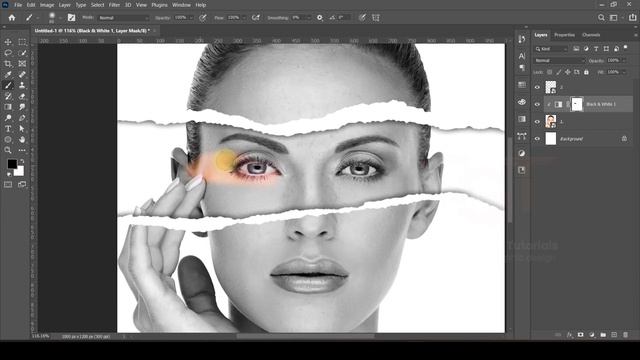 How to create ripped paper portrait effect in Adobe photoshop 2023 | Telugu tutorial смотреть онлайн