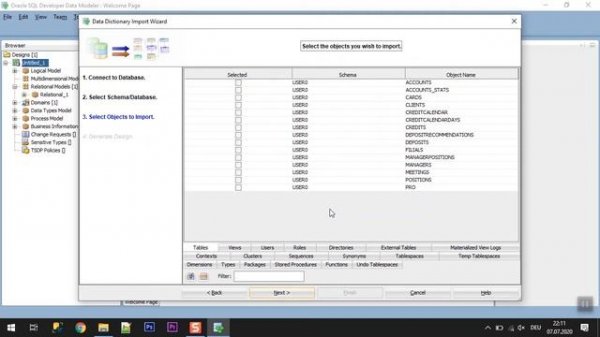Создать ER диаграмму в SQL Developer - Data Modeler / ORACLE
