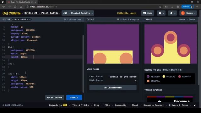 CSS Battle Target #10 | Cloaked Spirits | All cssbattle.dev solutions смотреть онлайн