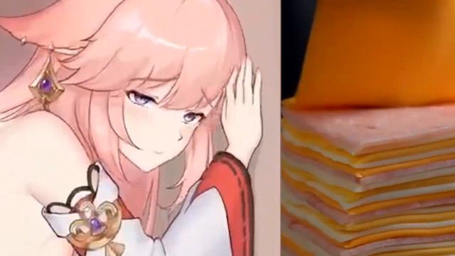 yae miko cheese slap meme смотреть онлайн