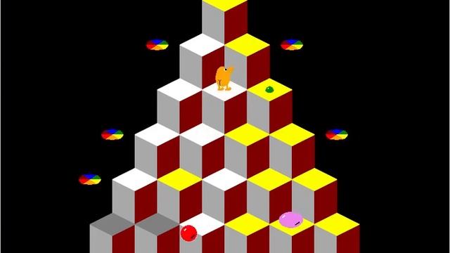 Gottlieb-like Qbert arcade game programmed in TCL/TK. (homebrew arcade) смотреть онлайн