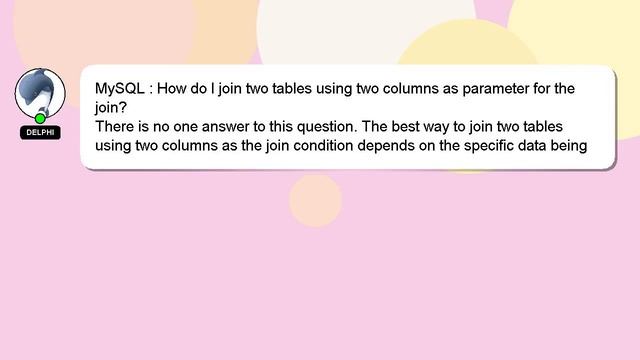 MySQL : How do I join two tables using two columns as parameter for the join? смотреть онлайн
