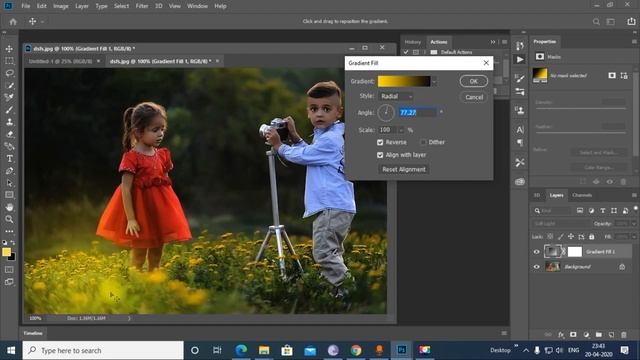 How to Create Amazing Color Effects Instantly Using Gradient Fill in Photoshop (Hindi) смотреть онлайн