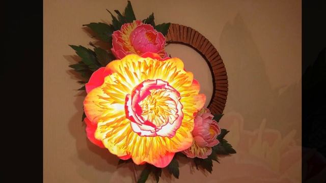 Моя работа Панно «Сорбет» (пионы из изолона, фоамиран) смотреть онлайн