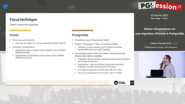 REX sur une migration d’Oracle à PostgreSQL - par Cédric Champmartin, Université de Lorraine смотреть онлайн