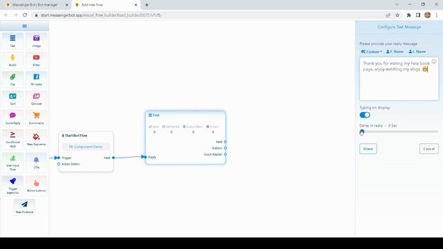 How to use Facebook Media Component in Messenger Bot Chatbot Flow Builder смотреть онлайн
