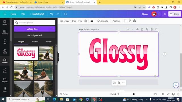 Glossy Text Effect in Canva | Canva Text Effect Tutorial смотреть онлайн