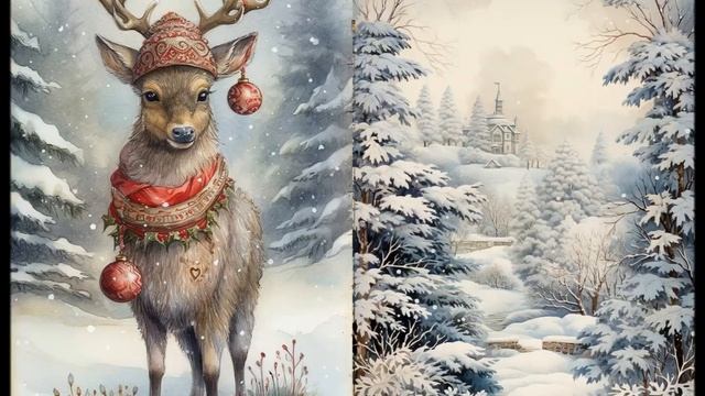 Vintage Funny winter animals junk journal Pages смотреть онлайн