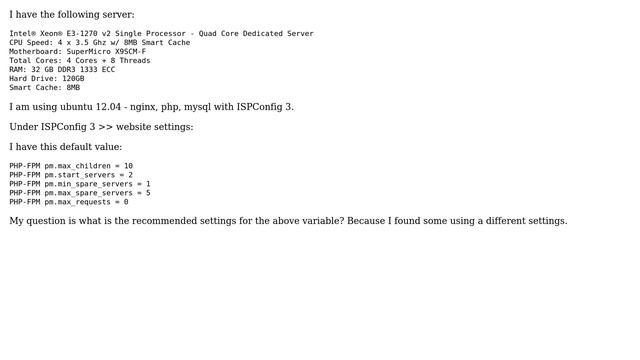 DevOps & SysAdmins: Recommendation for PHP-FPM pm.max_children, PHP-FPM pm.start_servers and others смотреть онлайн