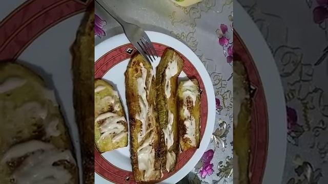 Кабачки жареные с майонезом на ужин легкое блюдо полезное для желудка ! смотреть онлайн