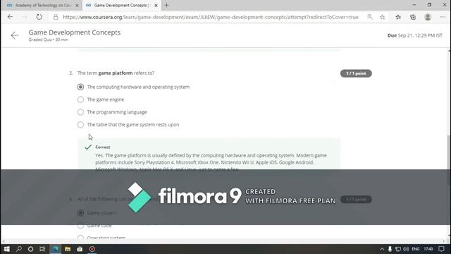 WEEK-1 QUIZ-1||INTRODUCTION TO GAME DEVELOPMENT||MICHIGAN STATE UNIVERSITY(COURSERA) смотреть онлайн