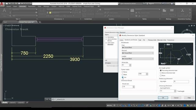 AutoCAD Basics - Edit Dimensions (Advanced settings) PART 2 смотреть онлайн
