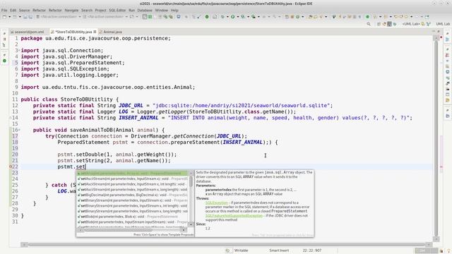 Запис і читання сутності в SQLite на Java смотреть онлайн